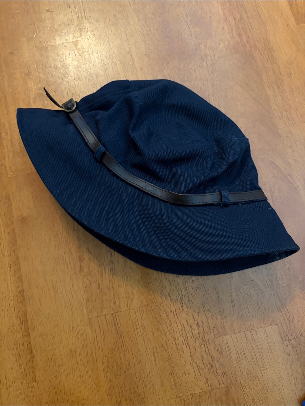 Nine West Navy Bucket Hat with White Interior Trim